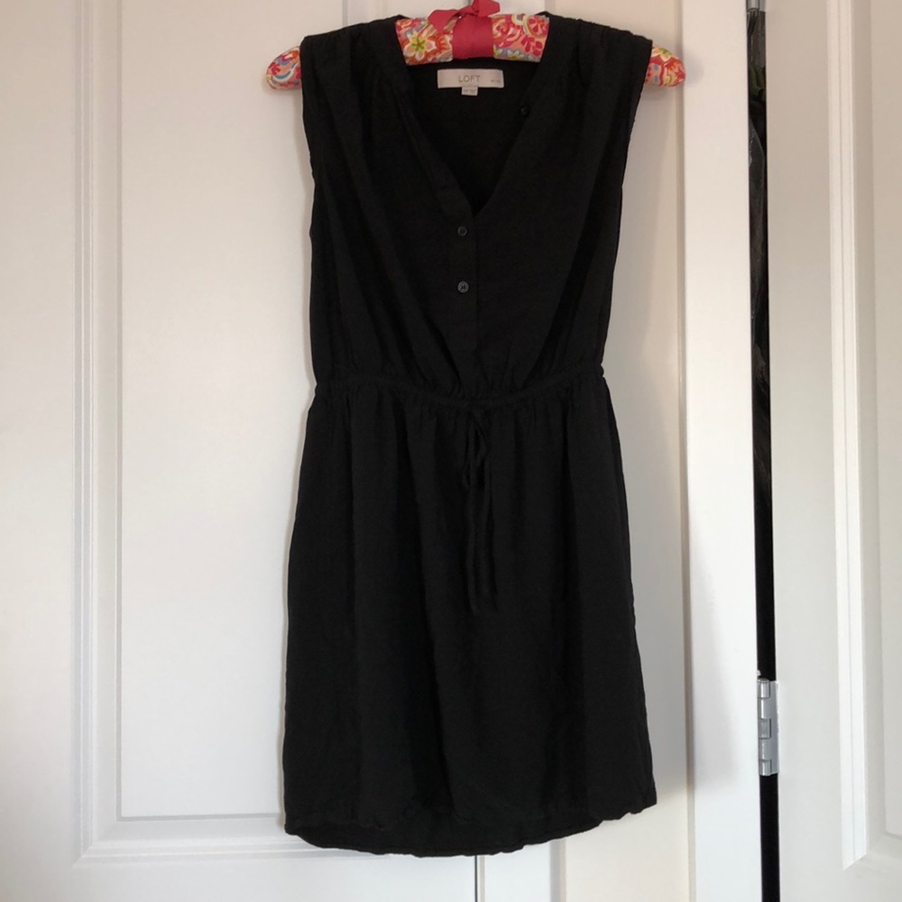 TRASHING TODAYBlack Button Down  Sleeveless Dress